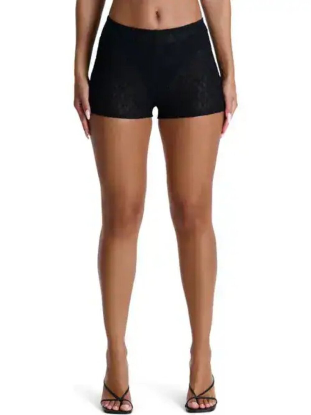 Naked Wardrobe Stretch Lace Hot Pants Navy Blue Shortie Chic Womens Size M NWT